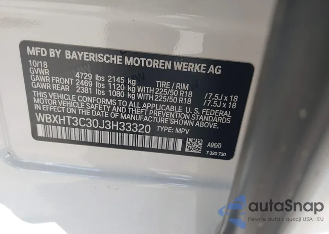 WBXHT3C30J3H33320: 44179516