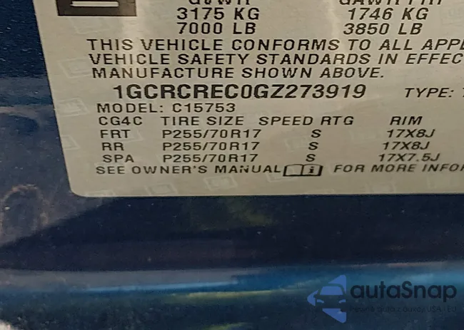 1GCRCREC0GZ273919: 44179699