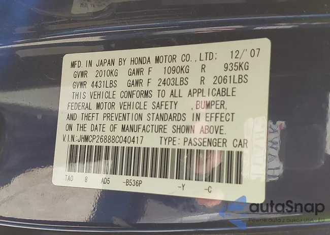 JHMCP26888C040417: 44179763