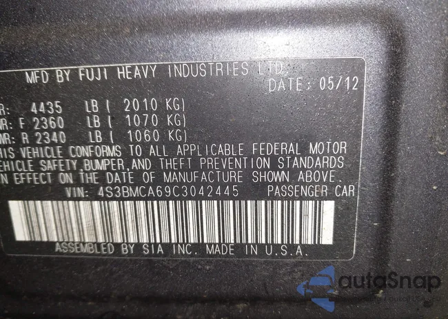 4S3BMCA69C3042445: 44179772