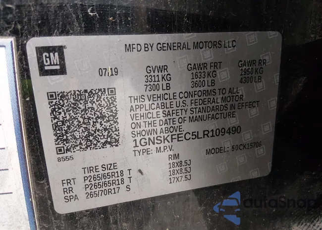 1GNSKFEC5LR109490: 44179819