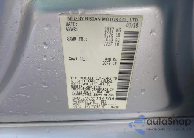 1N4AL3AP2JC214504: 44179829