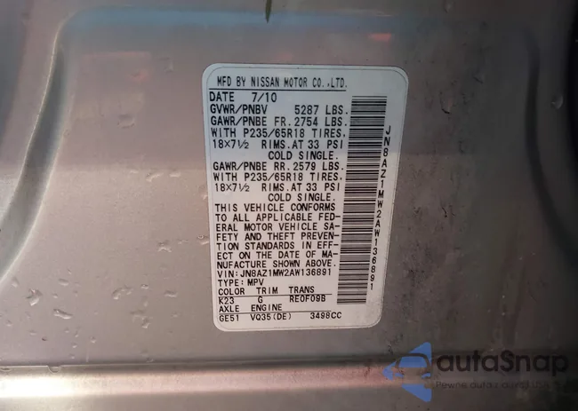 JN8AZ1MW2AW136891: 44179974