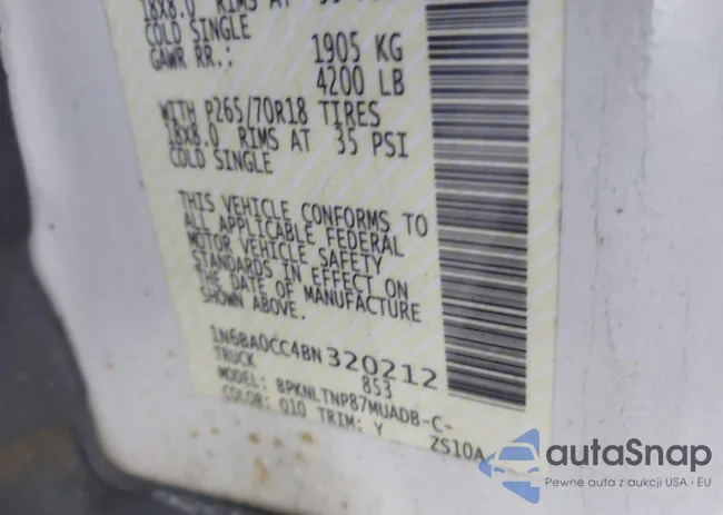 1N6BA0CC4BN320212: 44179017