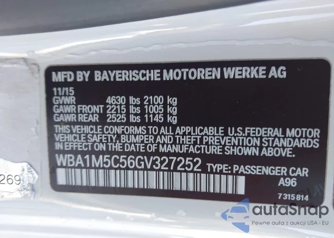 WBA1M5C56GV327252: 44179074