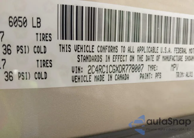 2C4RC1CGXDR778007: 44179155