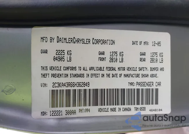 2C3KA43R66H362849: 44179302