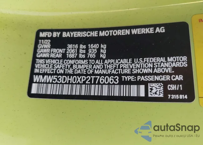 WMW53DH0XP2T76063: 44180434