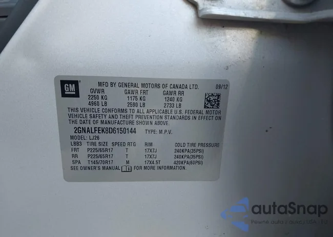 2GNALFEK8D6150144: 44180509