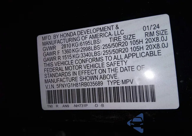 5FNYG1H81RB035689: 44180533