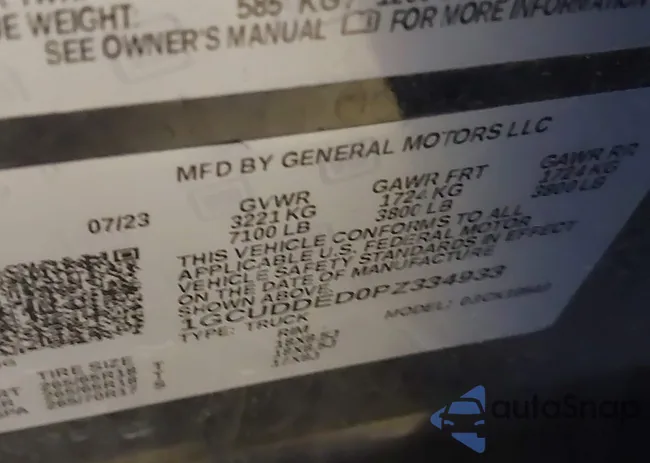 1GCUDDEDOPZ334933: 44180534