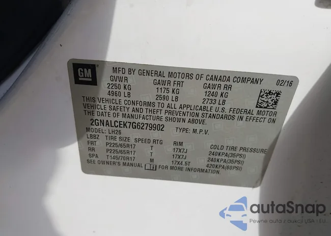 2GNALCEK7G6279902: 44180591