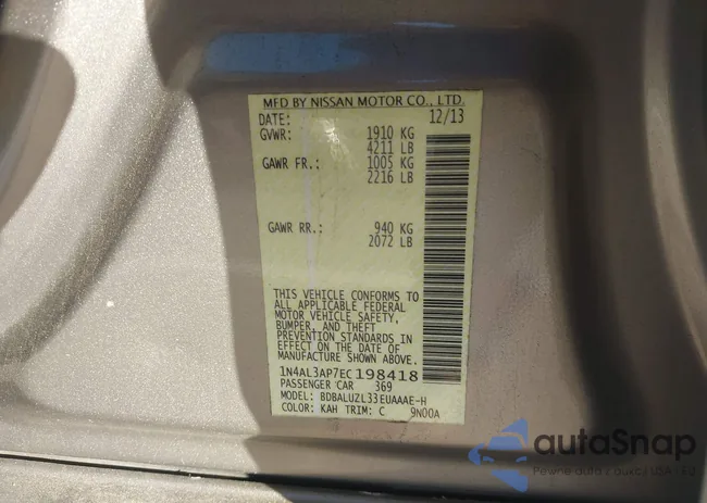 1N4AL3AP7EC198418: 44180603