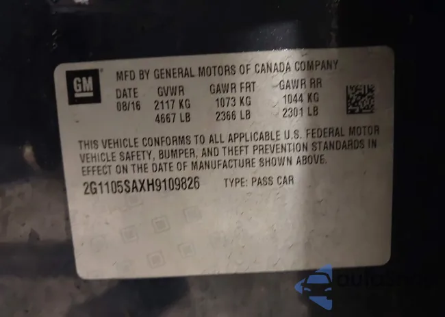 2G1105SAXH9109826: 44180607