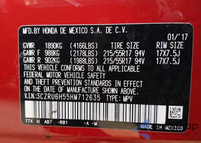 3CZRU6H55HM712635: 44180690