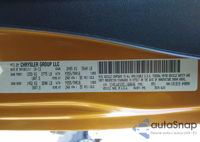 1C4BJWEG2EL168646: 44180704