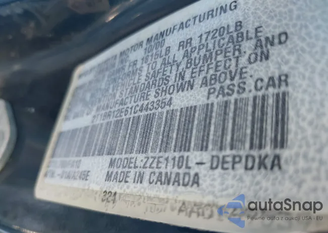 2T1BR12E61C443354: 44180706