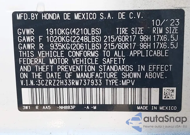 3CZRZ2H33RM737933: 44180809