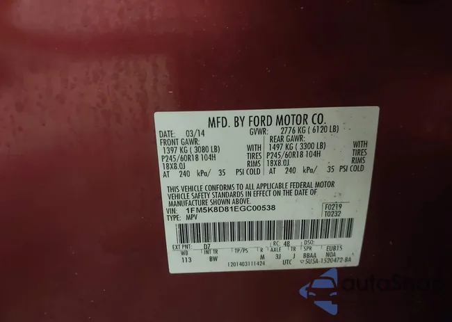 1FM5K8D81EGC00538: 44180899