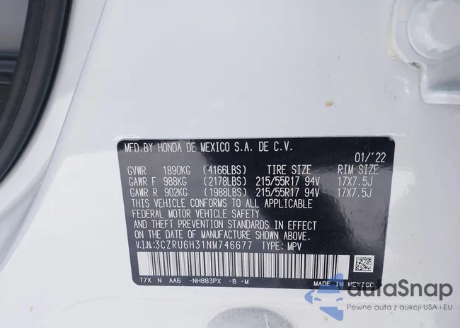 3CZRU6H31NM746677: 44180921