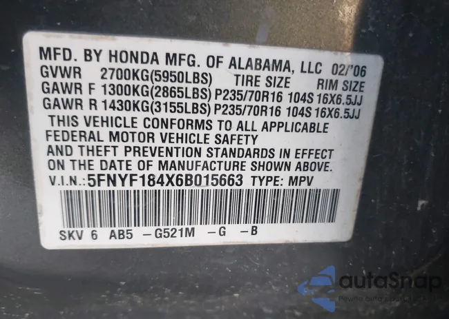 5FNYF184X6B015663: 44180054