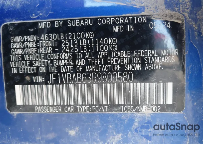 JF1VBAB63R9809580: 44180112