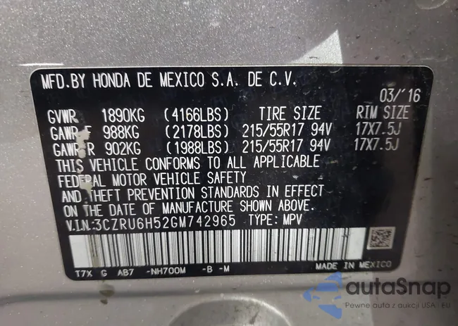 3CZRU6H52GM742965: 44180220