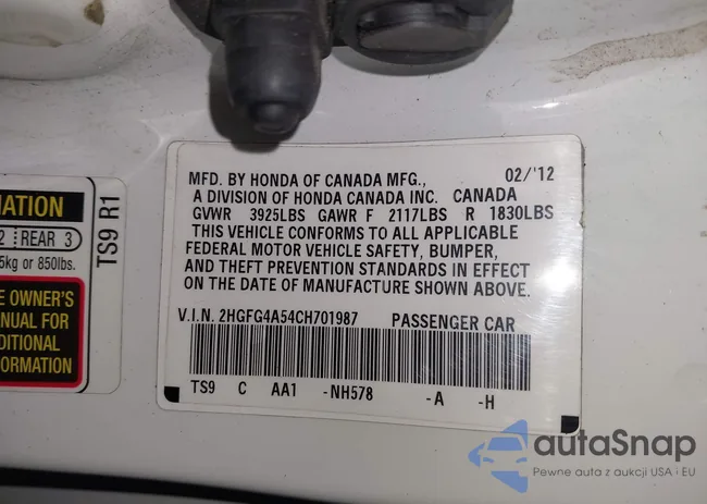 2HGFG4A54CH701987: 44181449