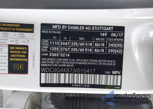 WDC0G4KB7JV015417: 44181453