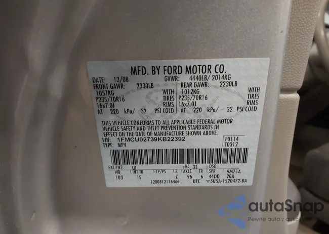 1FMCU02739KB22392: 44181494