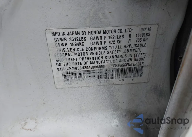 JHMGE8H20AS006096: 44181498