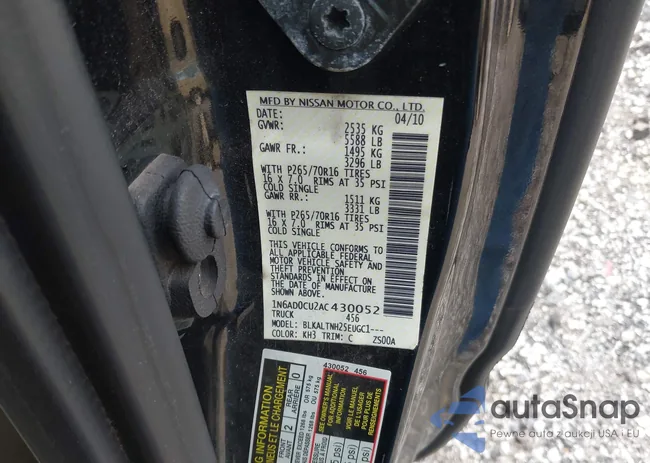 1N6AD0CU2AC430052: 44181511