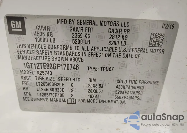 1GT12TE83GF170746: 44181554