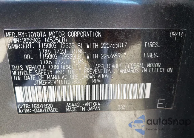 JTMZFREV1HJ109880: 44181667