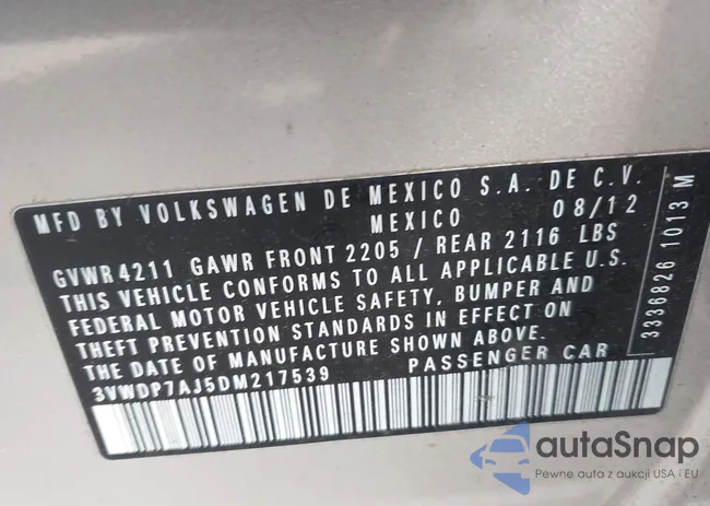 3VWDP7AJ5DM217539: 44181708