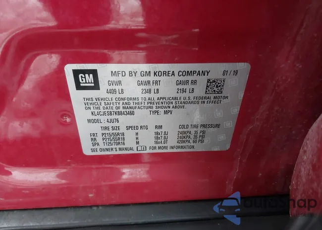 KL4CJESB7KB843460: 44181779