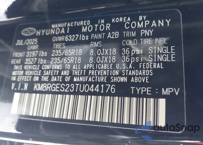 KM8RGES23TU044176: 44181810