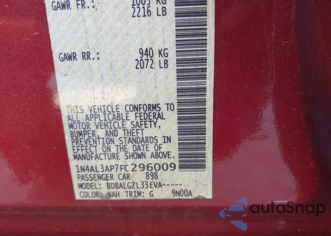 1N4AL3AP7FC296009: 44181833