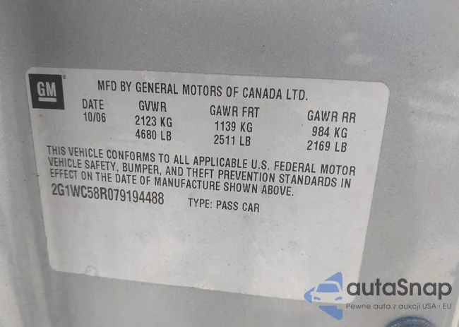 2G1WC58R079194488: 44181846