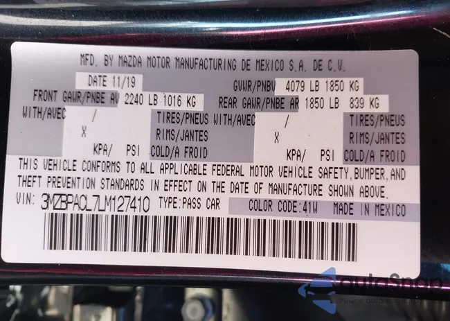 3MZBPACL7LM127410: 44181939