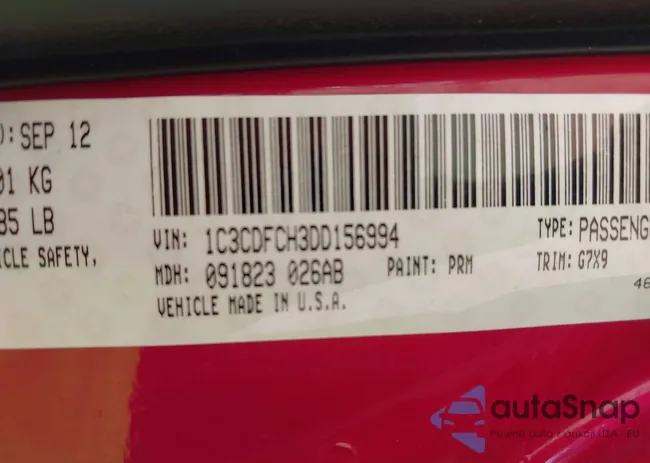 1C3CDFCH3DD156994: 44181020