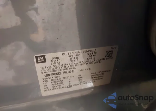 1GNSKCKC0FR683048: 44181057