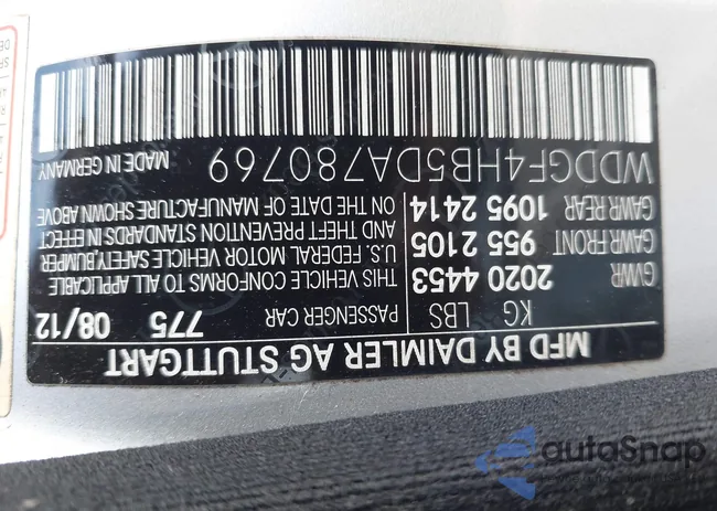 WDDGF4HB5DA780769: 44182499