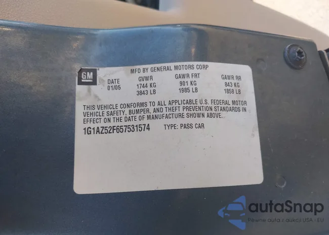 1G1AZ52F657531574: 44182510