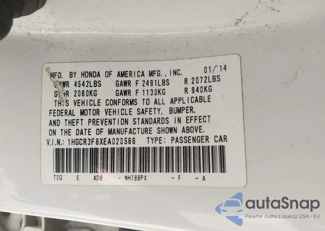 1HGCR3F8XEA020566: 44182521