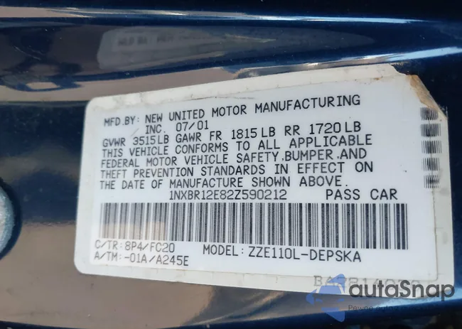 1NXBR12E82Z590212: 44182551