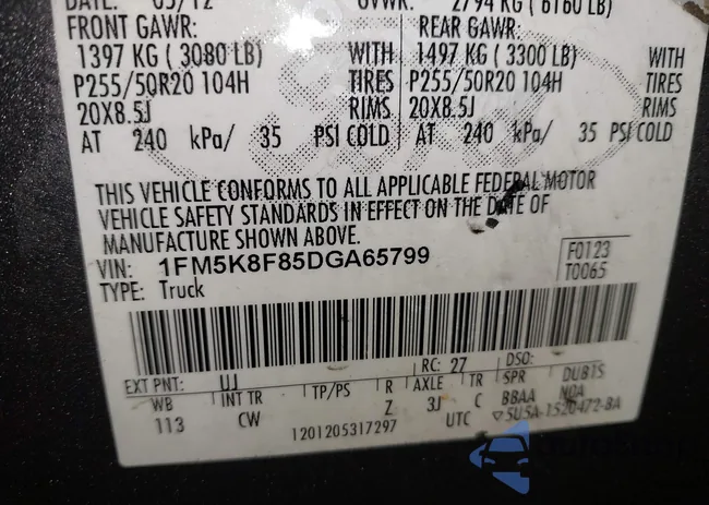 1FM5K8F85DGA65799: 44182630