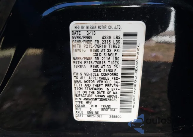 JN8AS5MT3DW528039: 44182998