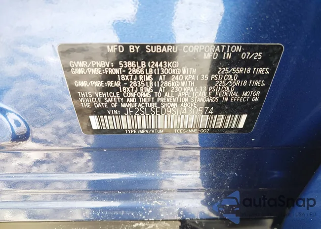 JF2SLSED9SH430574: 44182999