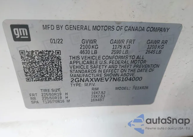 2GNAXWEV7N6104000: 44183496